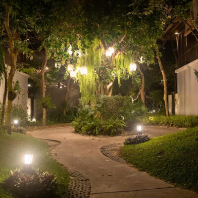 alley with decorated lights, Deerfield Beach Landscape Designs & Outdoor Living Areas
